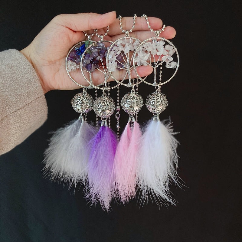 Dreamcatcher Tree of Life "Happiness" in Natural Stones Moment ici