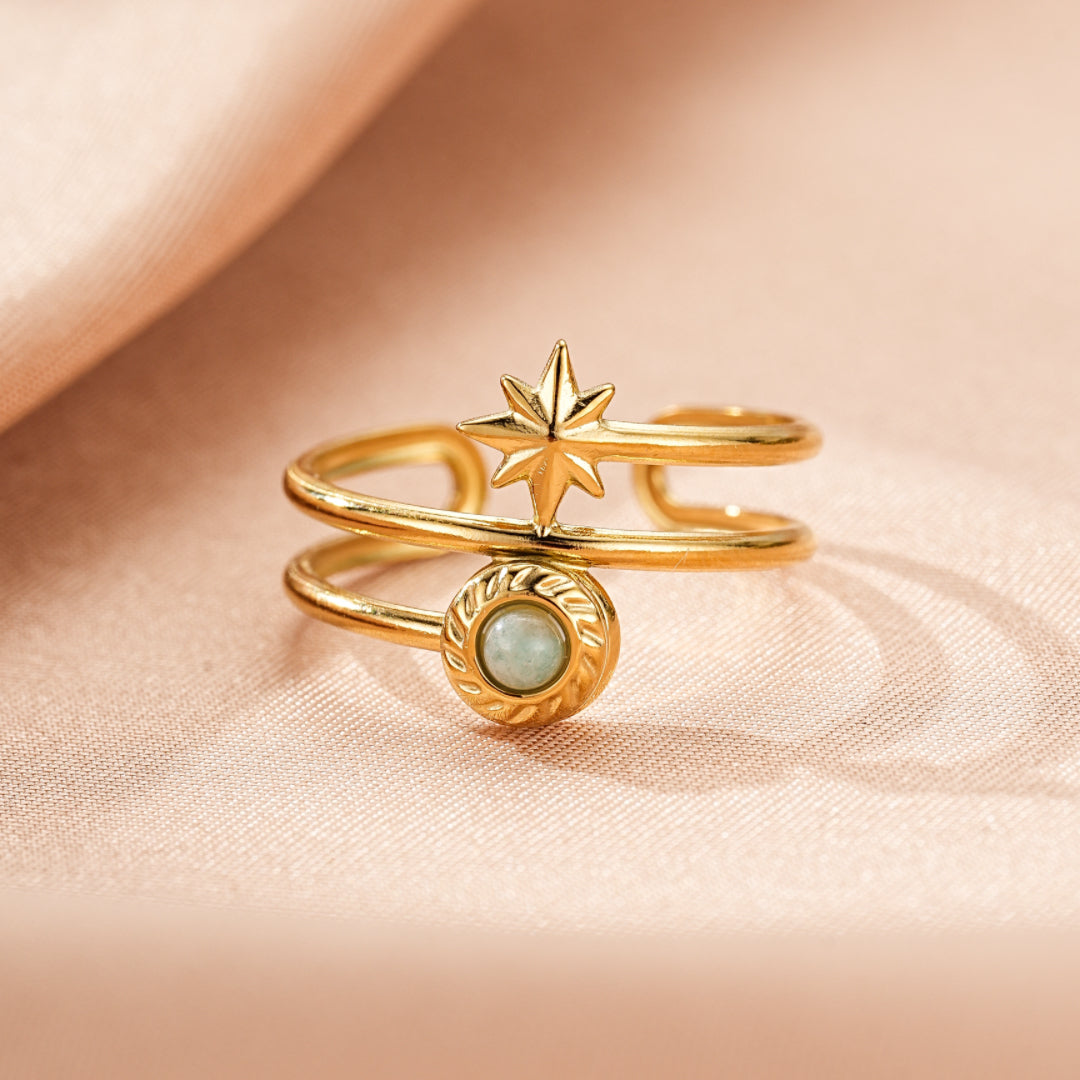Bague Amazonite – Éclat Stellaire