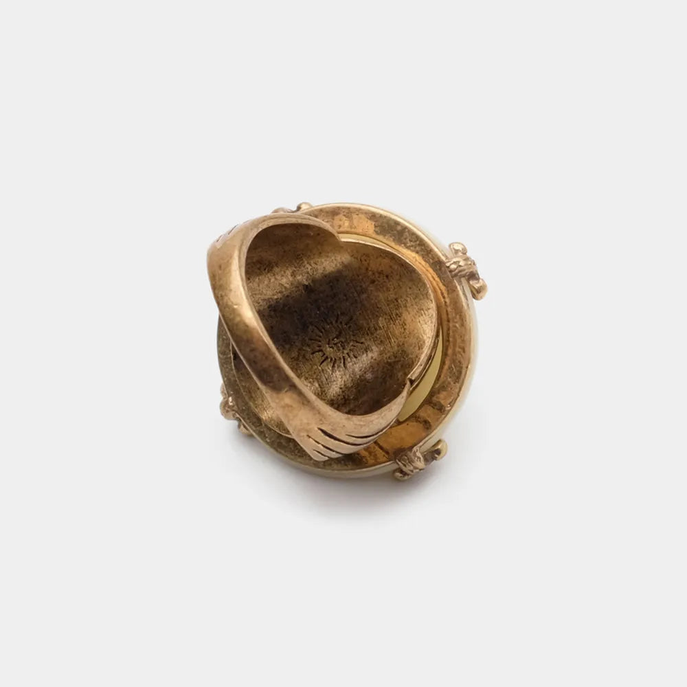 Bague Agate Noire – Fleur de Lys