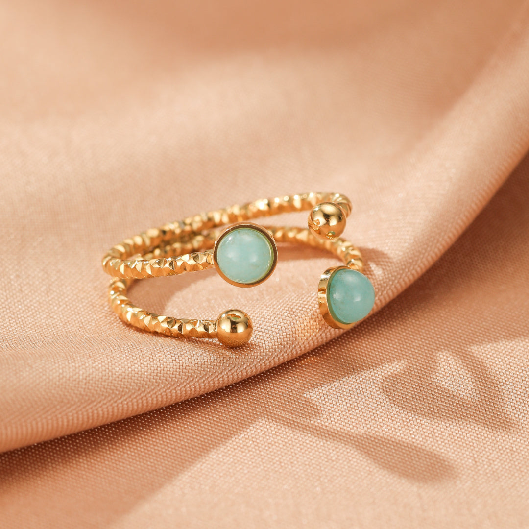 Bague Amazonite – Sagesse Jumelle