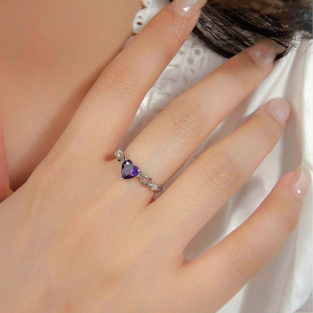Amethyst Ring – Heart of Eternity, Silver