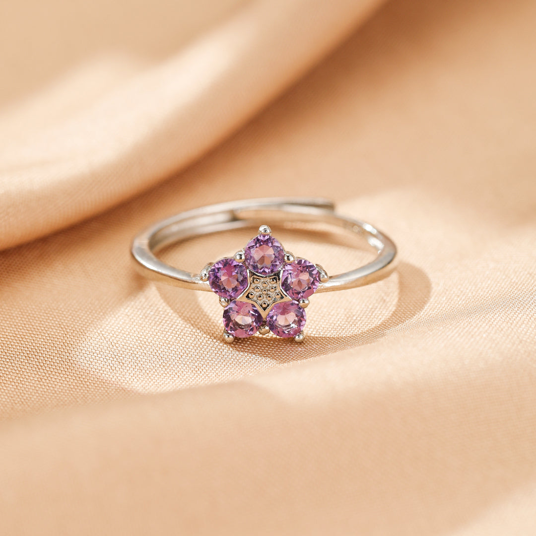 Bague Améthyste – Étoile Intérieure, Argent