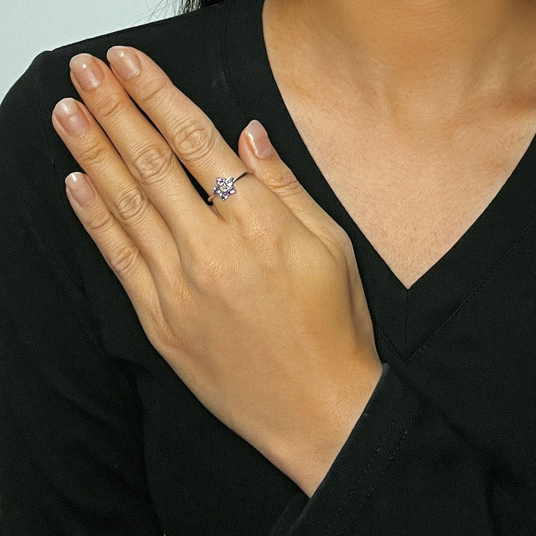 Bague Améthyste – Étoile Intérieure, Argent
