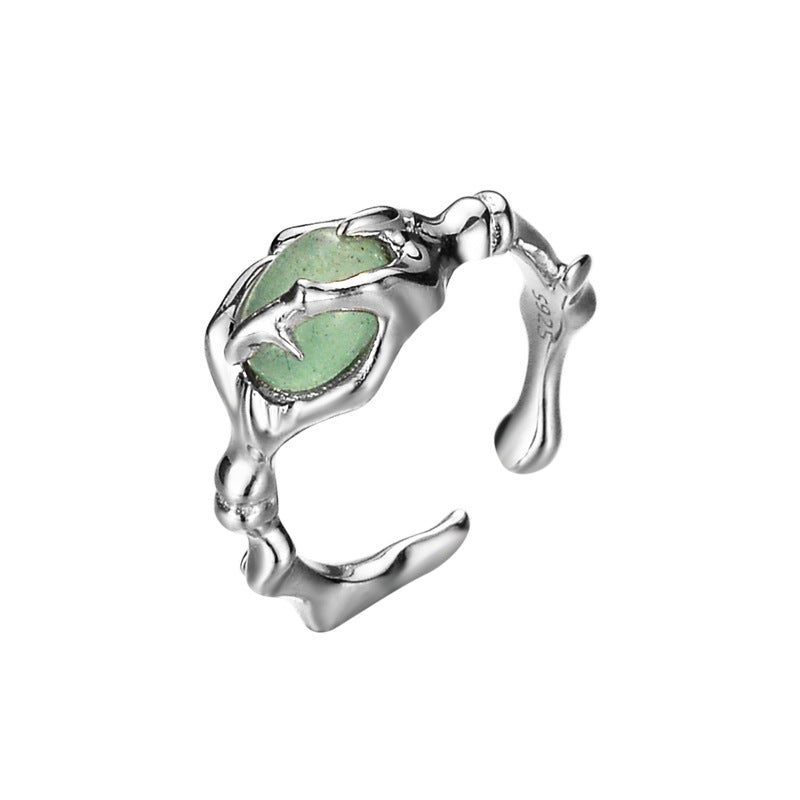 Bague Aventurine – Force du Bambou, Argent