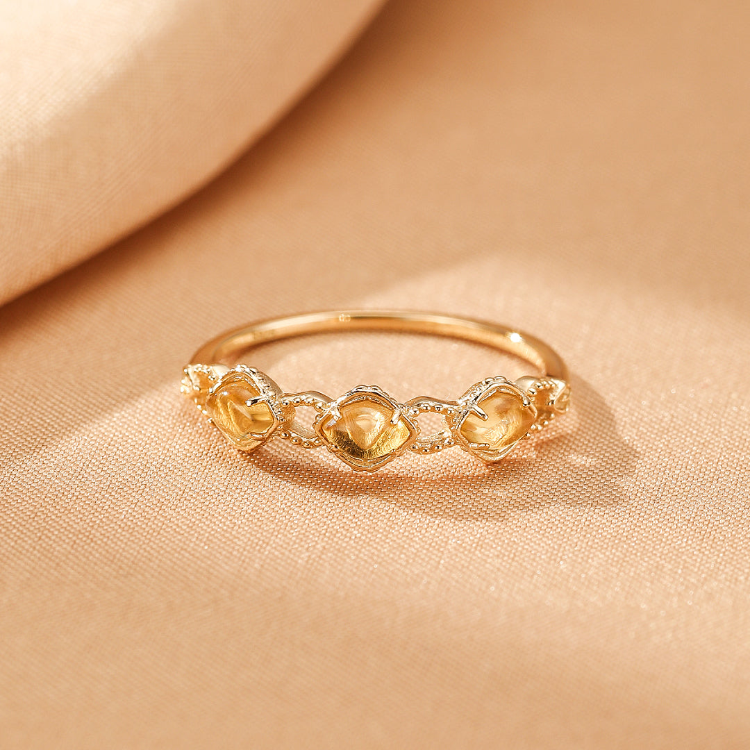 Citrine Ring – Golden Light, Gold Plated Silver