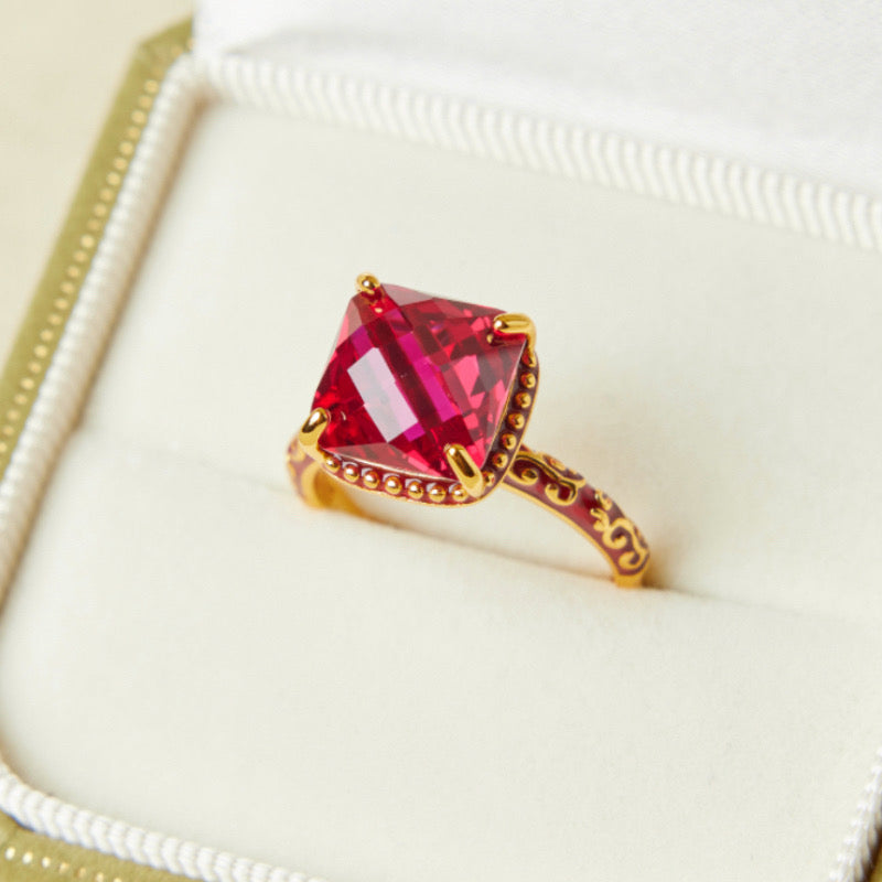 Bague Cornaline – Élégance Rétro, Argent Plaqué Or