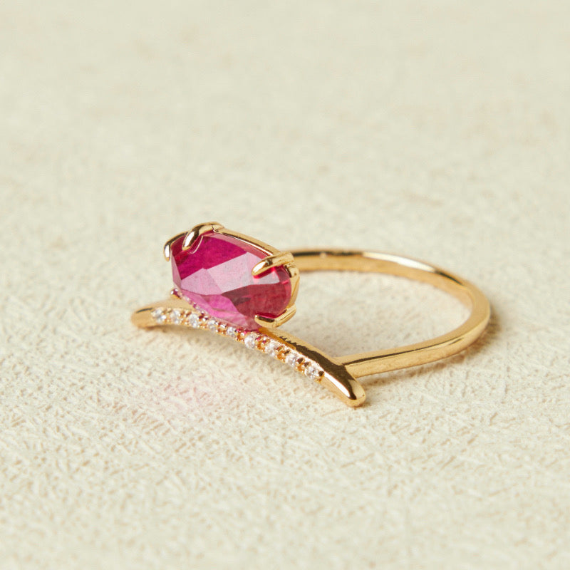 Bague Cornaline – Sourire Radieux, Argent Plaqué Or