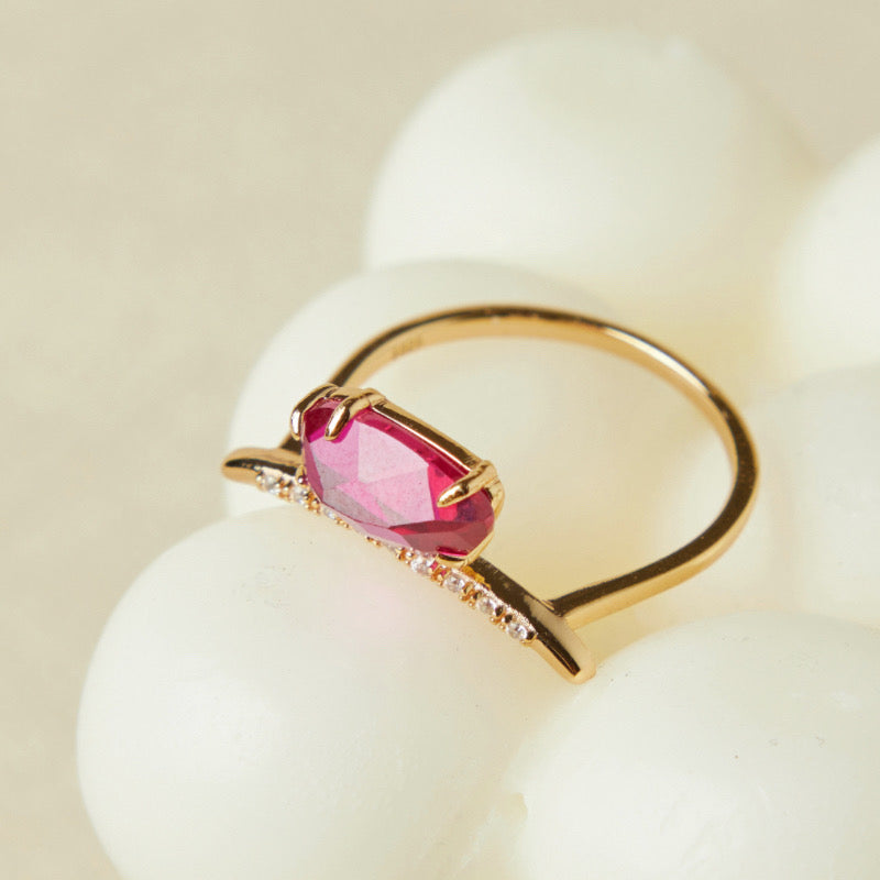 Bague Cornaline – Sourire Radieux, Argent Plaqué Or