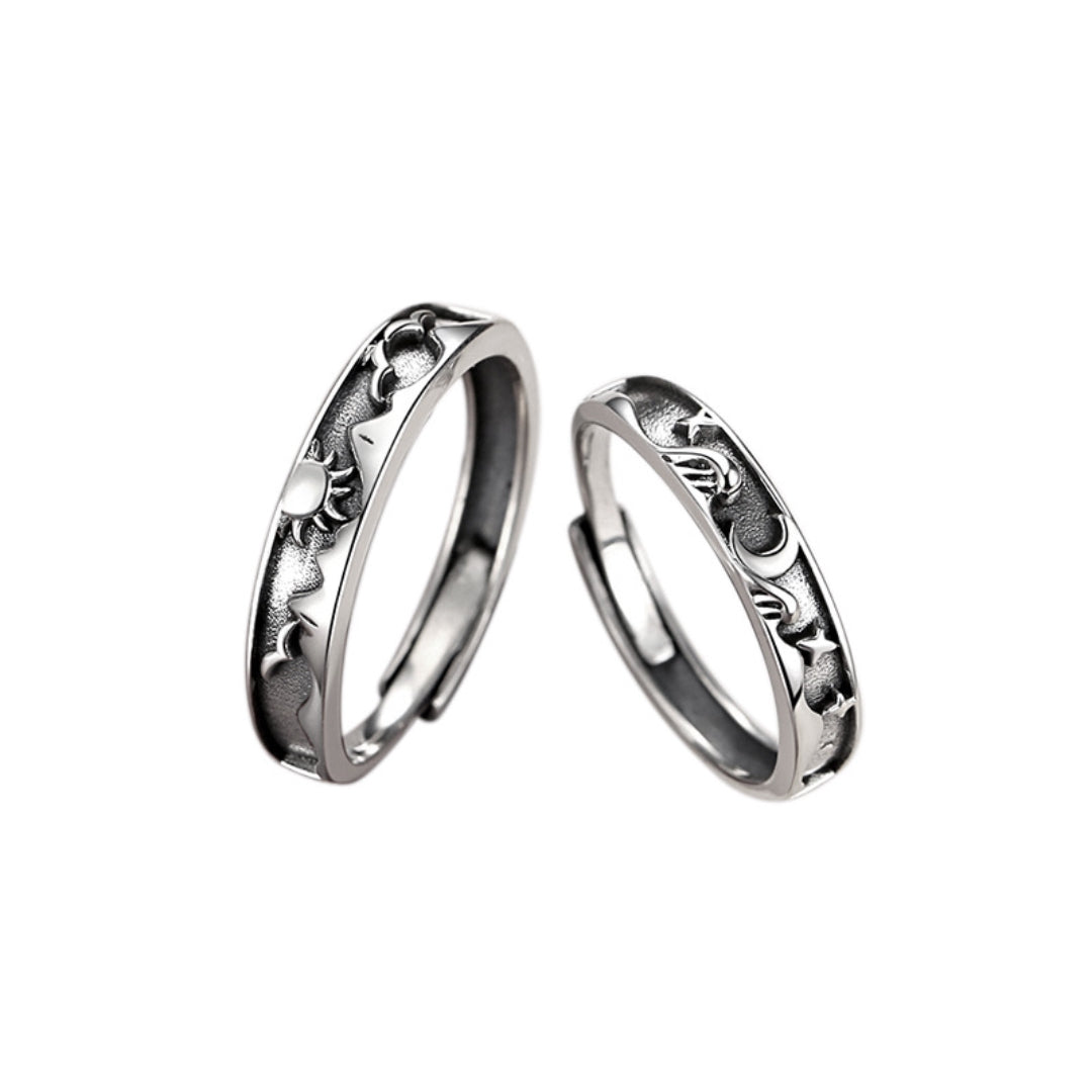 Bague Couple – Astres Unis, Argent