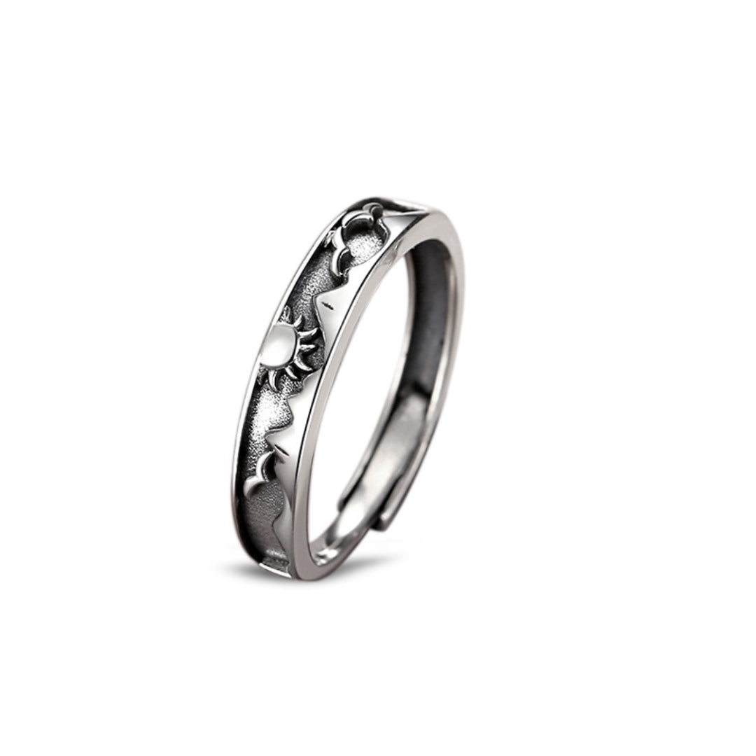 Bague Couple – Fleur et Feuille, Argent