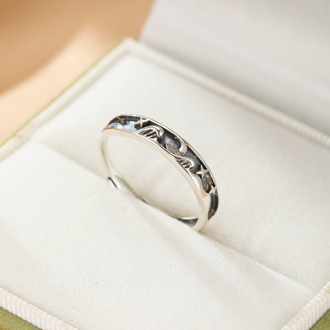 Bague Couple – Astres Unis, Argent