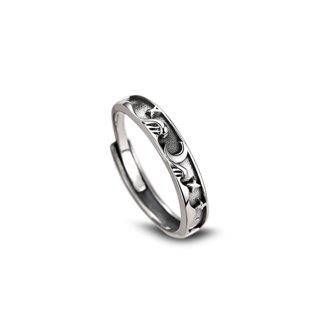 Bague Couple – Fleur et Feuille, Argent