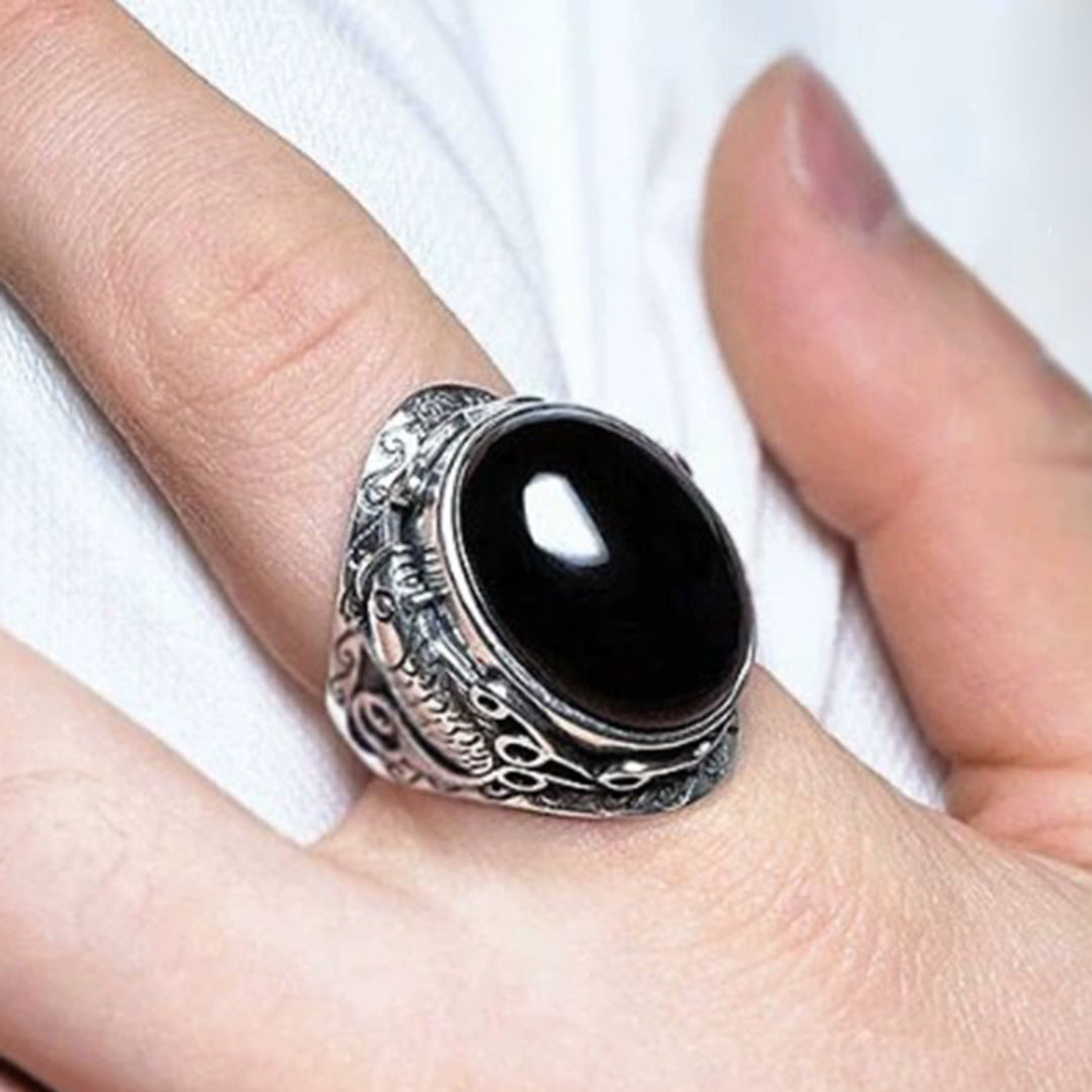 Men's Obsidian Ring – Aquatic Strength