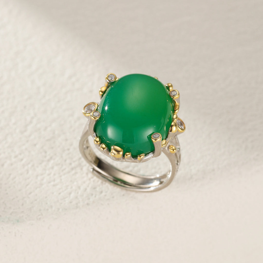 Bague Jade - Zénitude Ovale, Argent