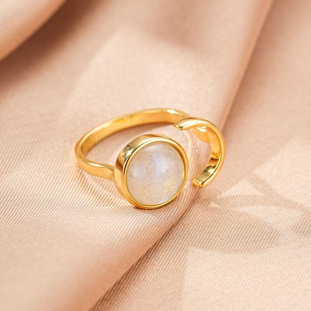 Bague Labradorite – Aura Sombre, Argent