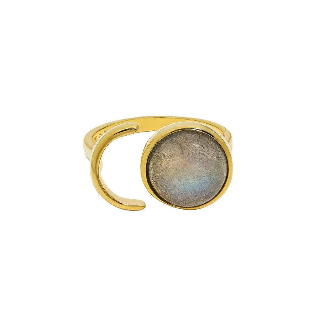 Bague Labradorite – Aura Sombre, Argent