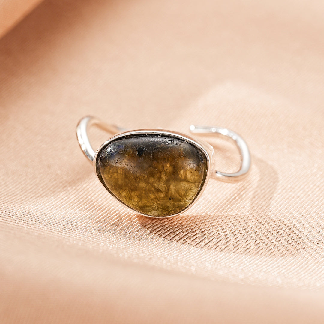 Bague Labradorite – Lueur Boréale, Argent