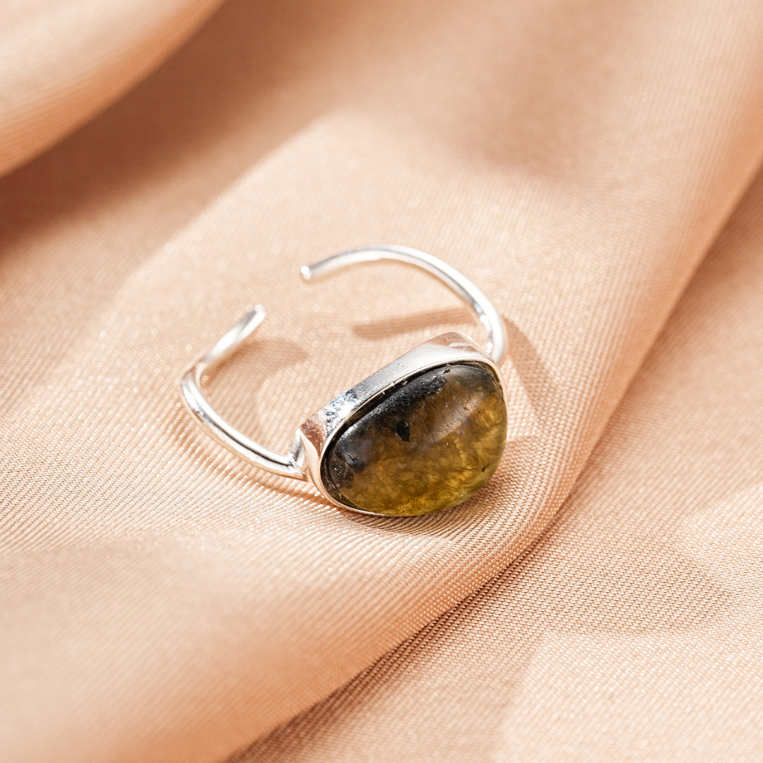 Bague Labradorite – Lueur Boréale, Argent