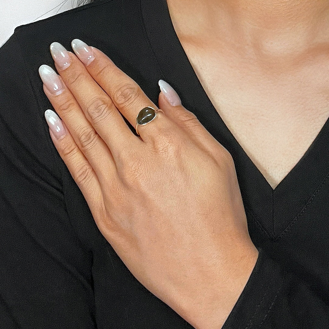 Bague Labradorite – Lueur Boréale, Argent