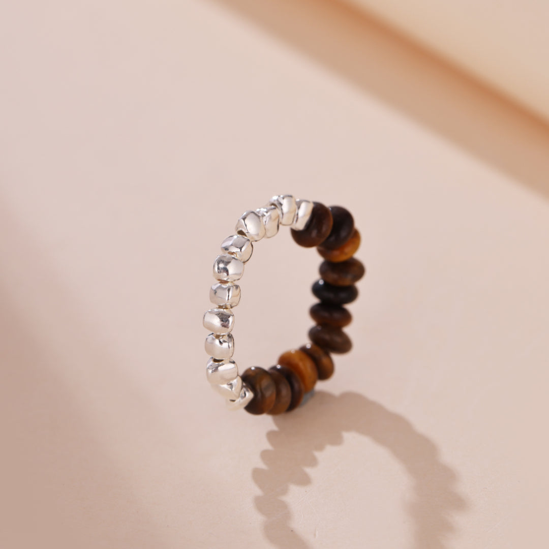 Bague Œil de Tigre – Lueur Protectrice, Argent