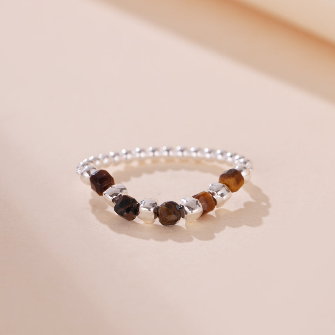 Bague Œil de Tigre – Lueur Protectrice, Argent