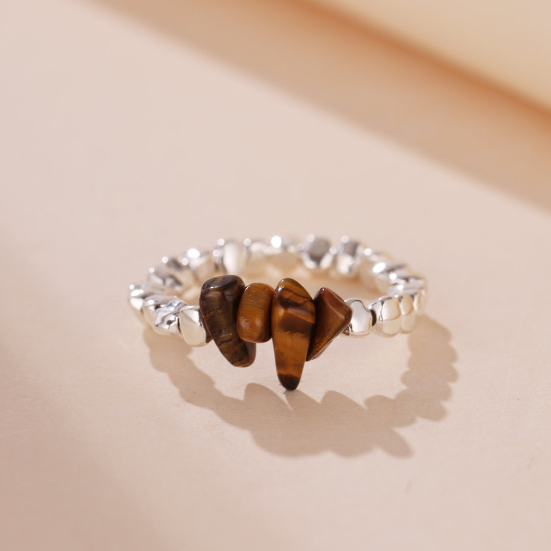 Bague Œil de Tigre – Lueur Protectrice, Argent