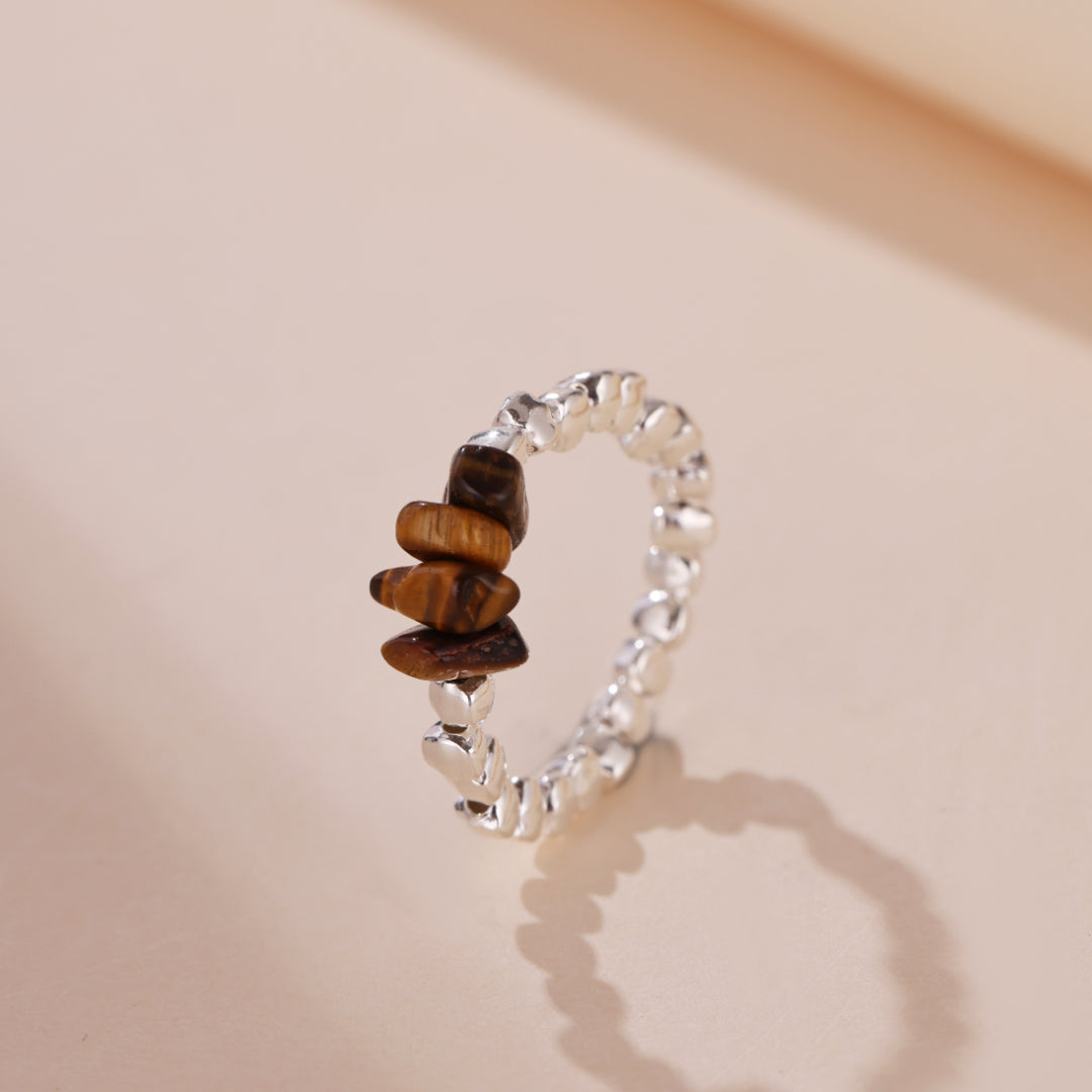 Bague Œil de Tigre – Lueur Protectrice, Argent