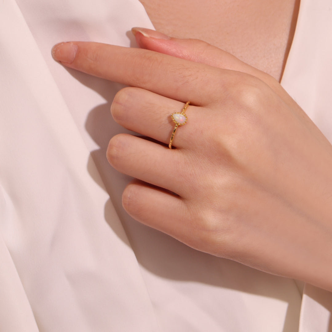 Opal Ring – Wisdom, Gold Plated Silver