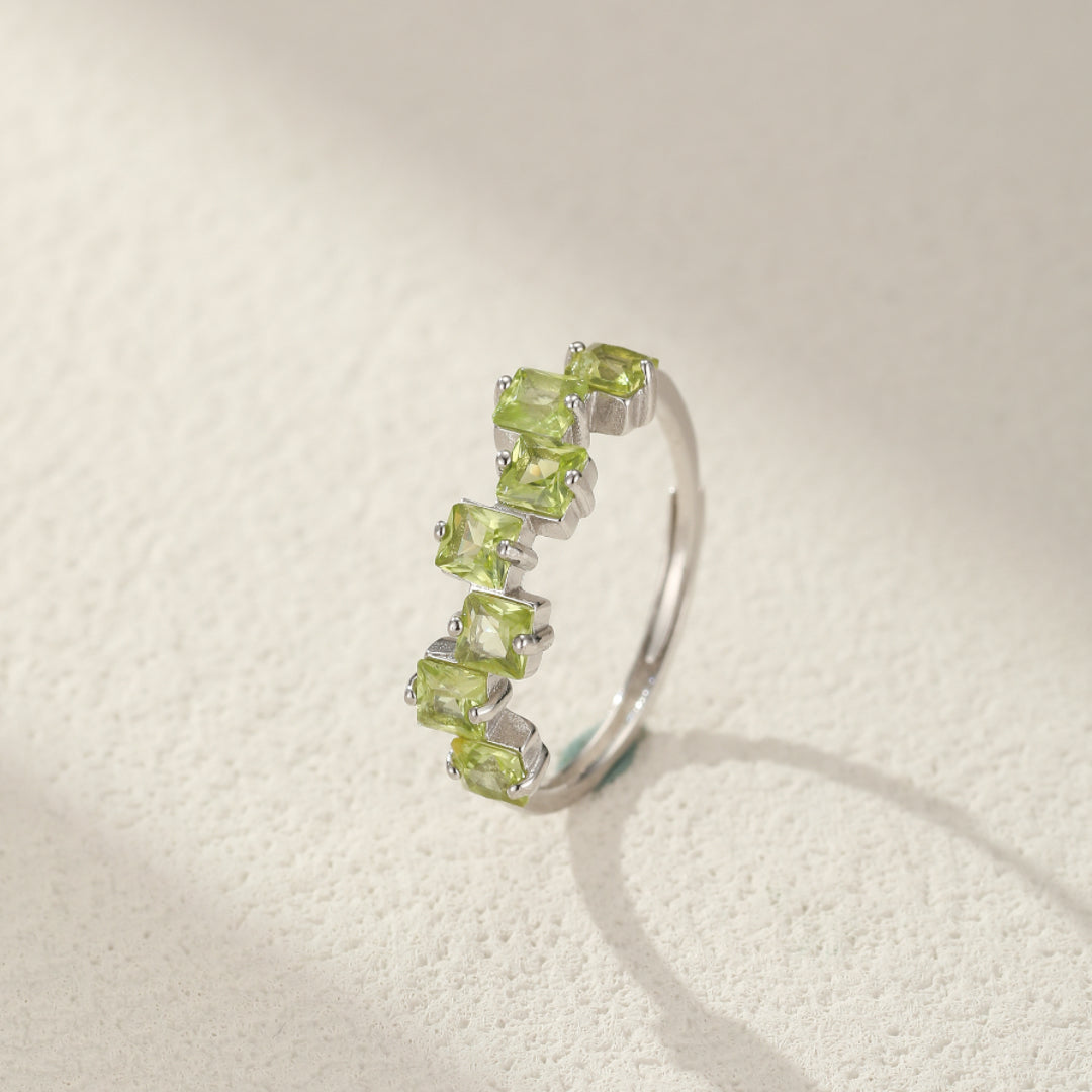 Bague Péridot – Goutte de Joie, Argent