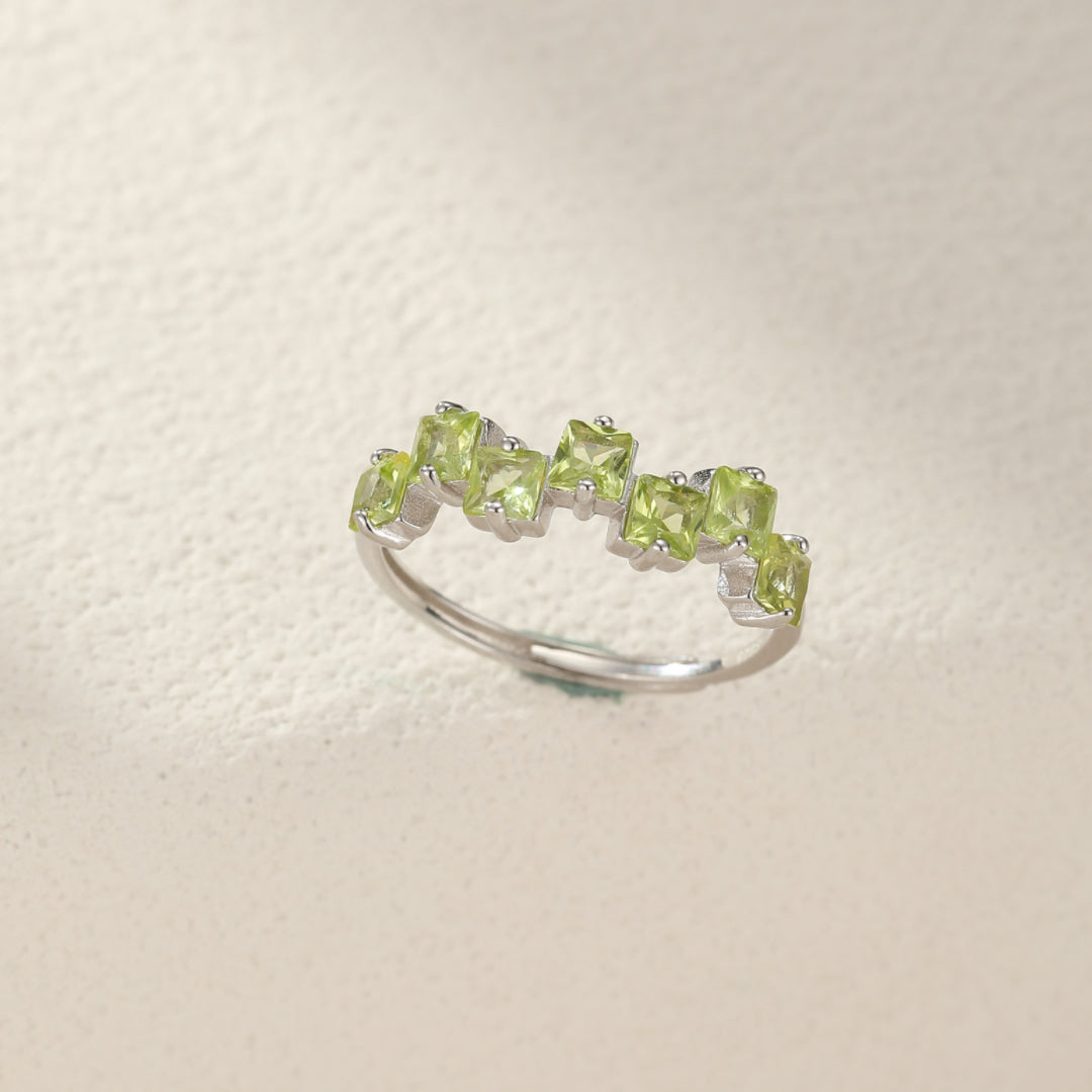 Bague Péridot – Goutte de Joie, Argent