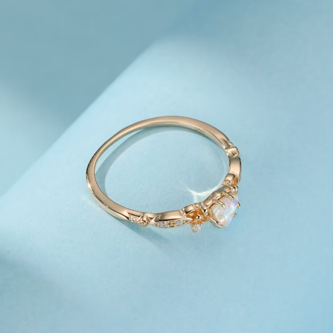 Moonstone Ring – Royal Enchantment, Gold Plated Silver