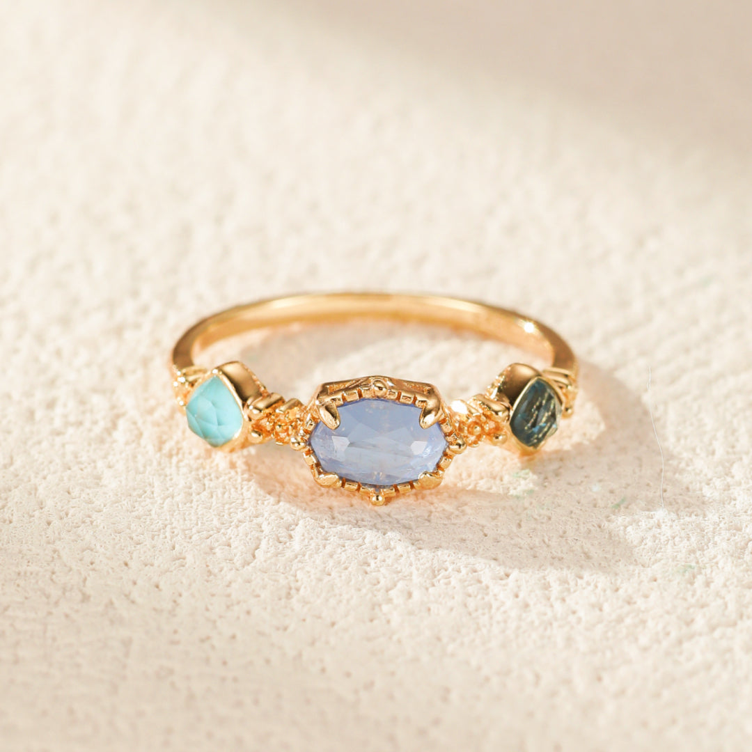 Bague Pierre de Lune – Luna, Argent Plaqué Or