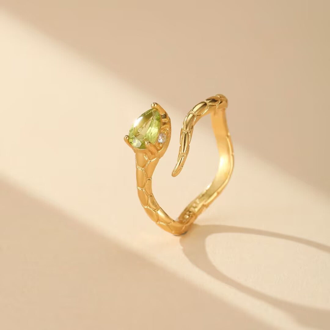 Bague Serpent – Aura Divine, Argent Plaqué Or