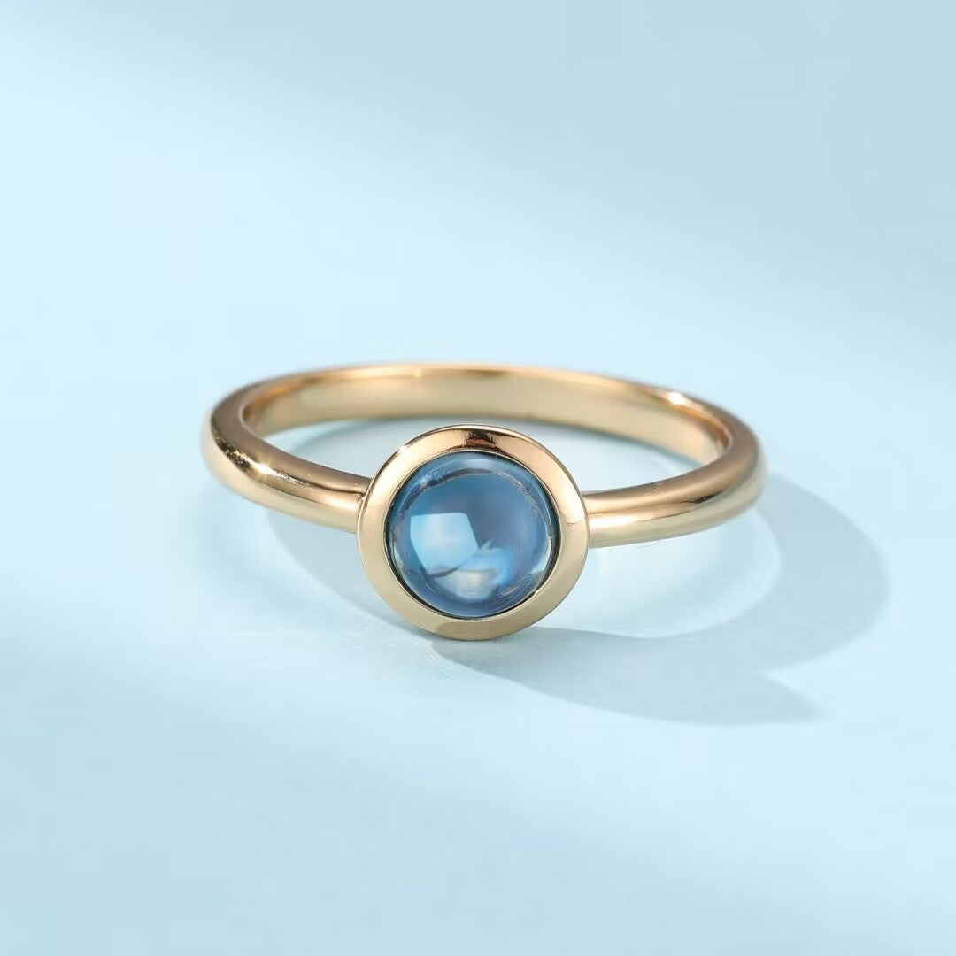 Bague Topaze – Lueur d’Aube, Argent Plaqué Or