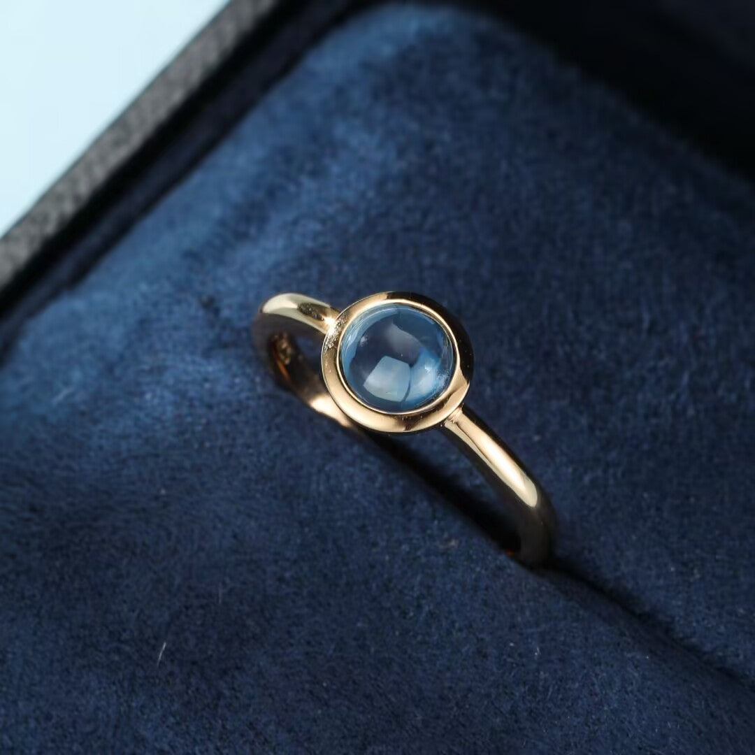 Bague Topaze – Lueur d’Aube, Argent Plaqué Or