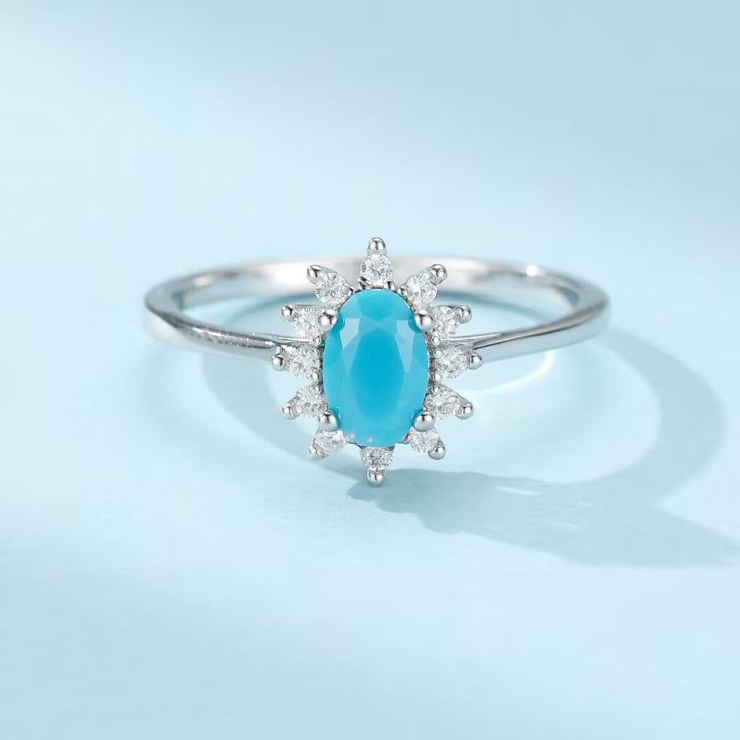 Bague Turquoise – Rose des Mers, Argent 925