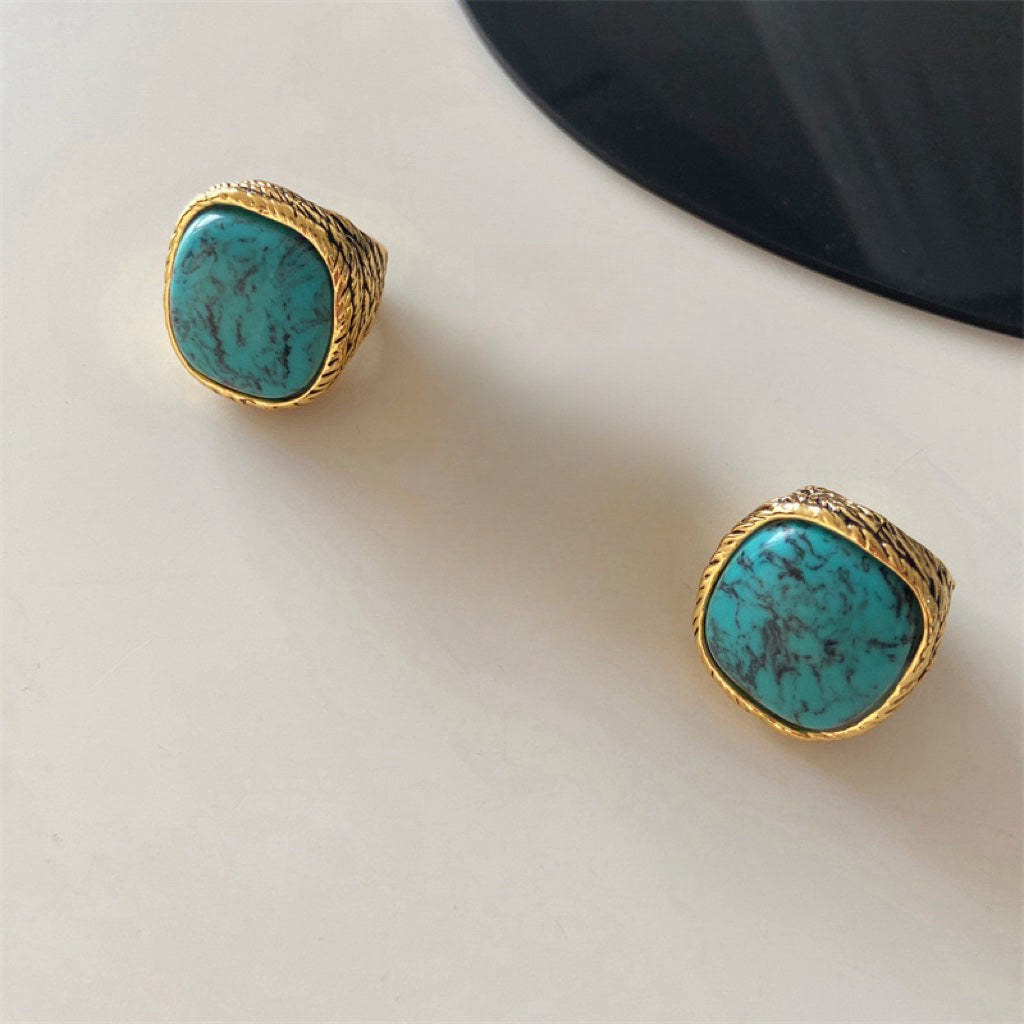 Bague Turquoise – Sérénité d'Océan, Argent Plaqué Or