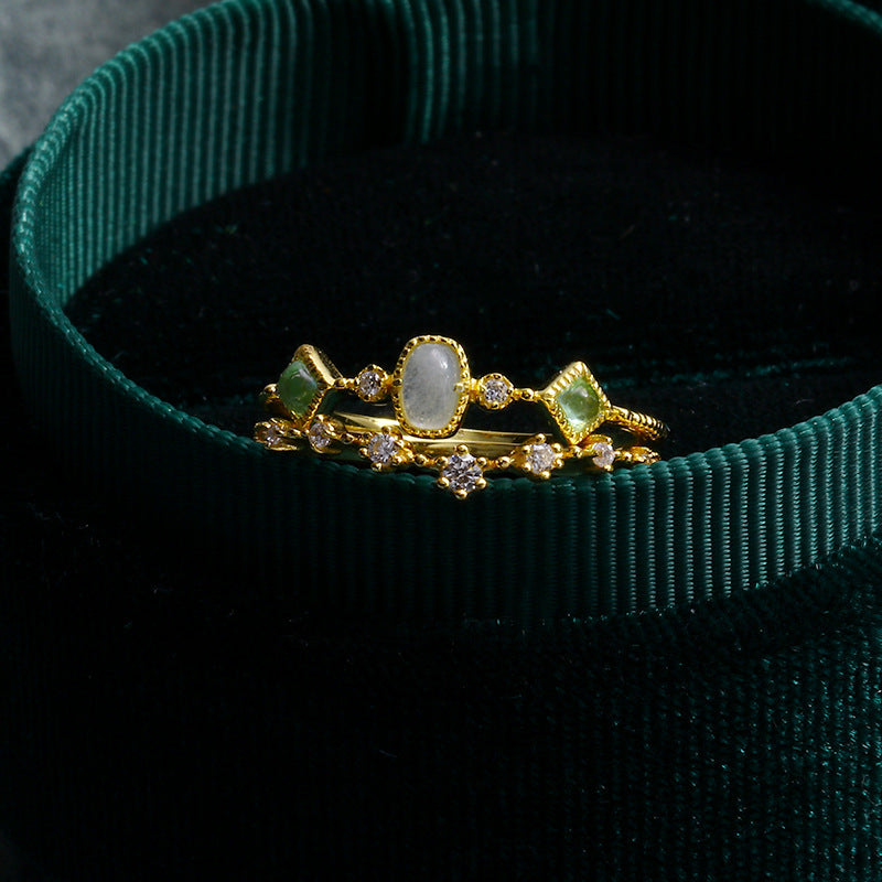 Bague Zircon – Septentrion, Argent Plaqué Or