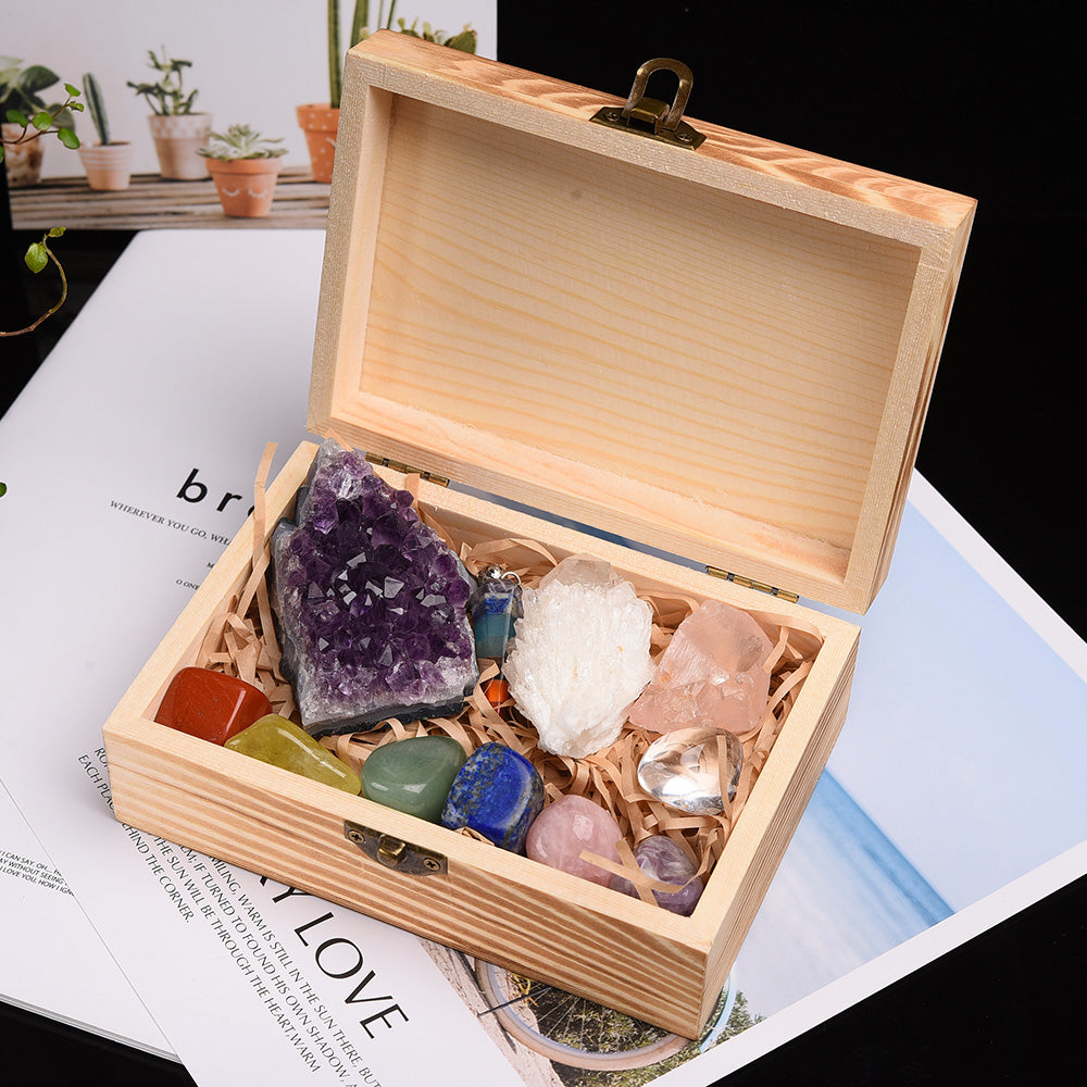 Boite 7 Chakras – Équilibre Spirituel, Pierres Naturelles