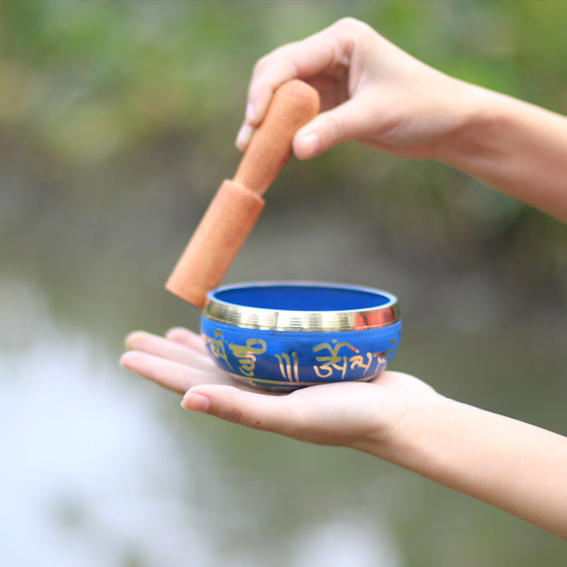 Tibetan Singing Bowl "Cornflower Blue" in Copper Moment Ici