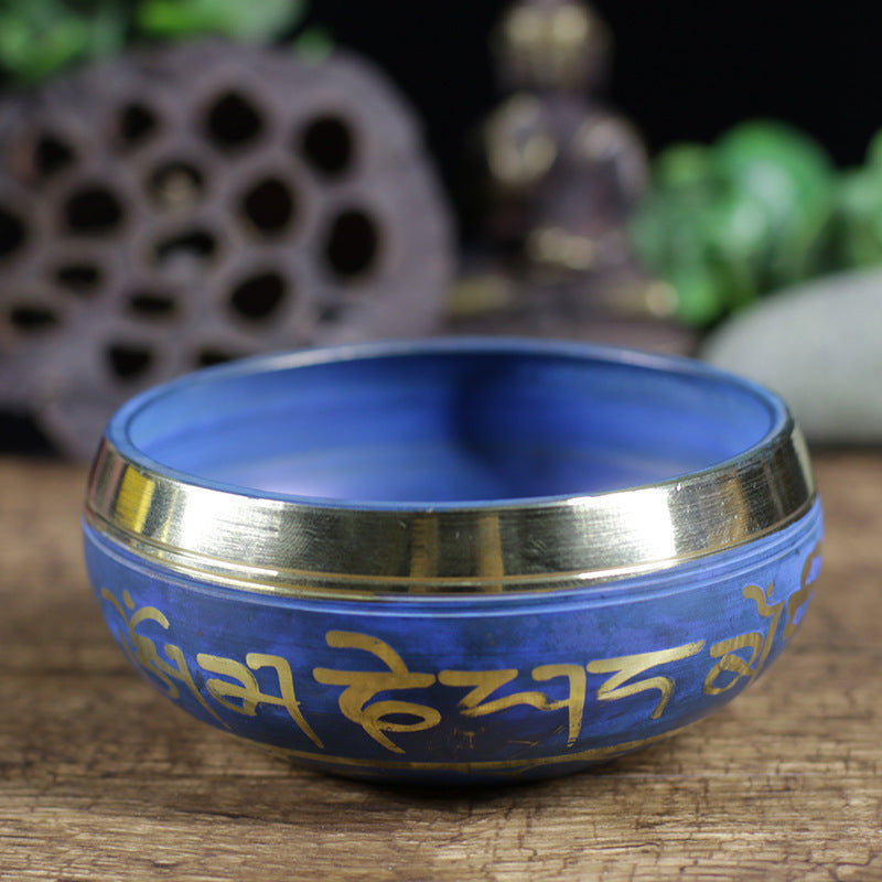 Tibetan Singing Bowl "Cornflower Blue" in Copper Moment Ici