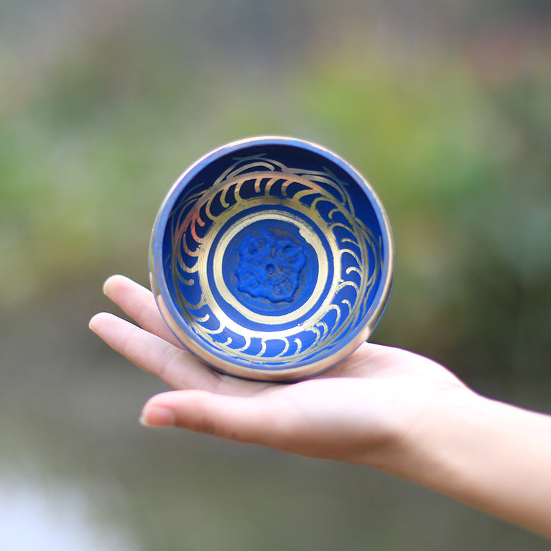 Tibetan Singing Bowl "Cornflower Blue" in Copper Moment Ici