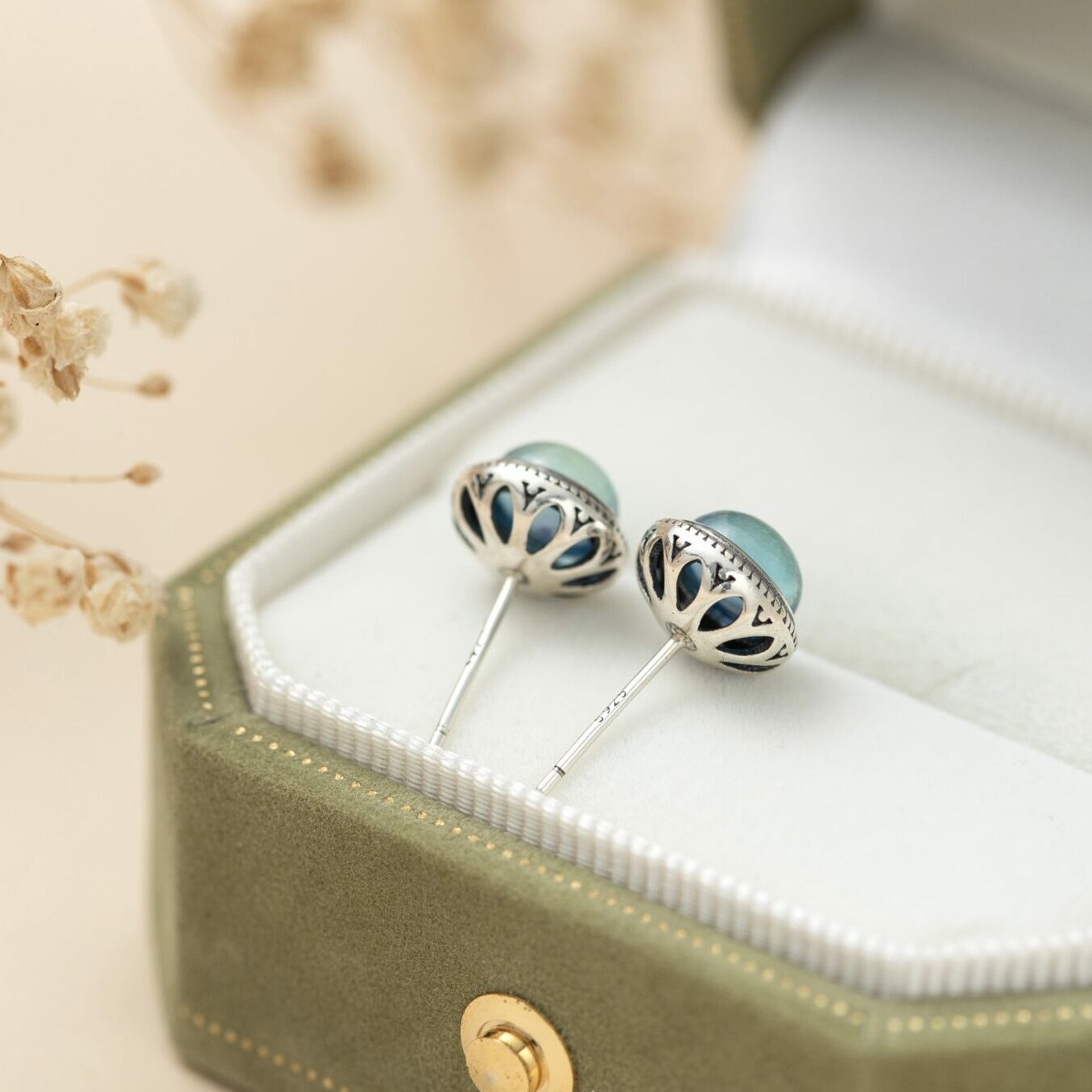 Boucles d'Oreilles Aigue Marine – Azur Élégance, Argent