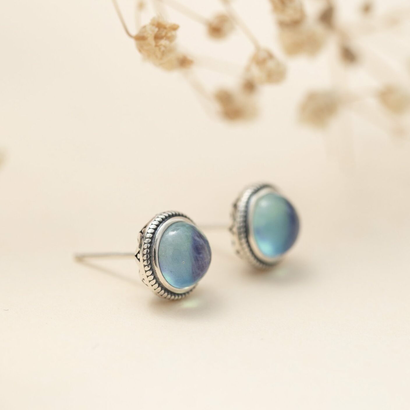 Boucles d'Oreilles Aigue Marine – Azur Élégance, Argent