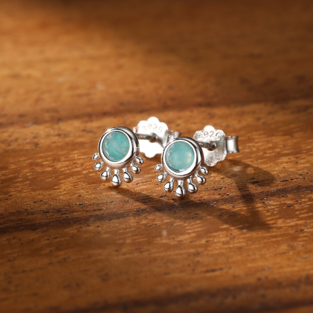 Amazonite Earrings – Ocean Breeze, Silver