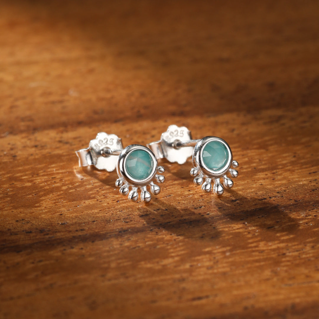 Amazonite Earrings – Ocean Breeze, Silver