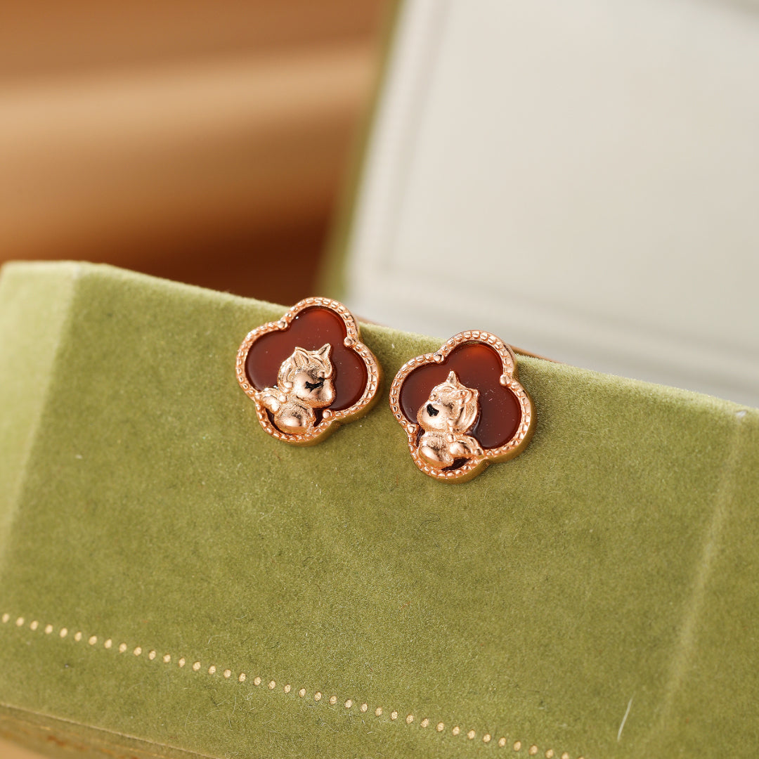Horse Earrings – Free Spirit, Rose Gold Plated Silver