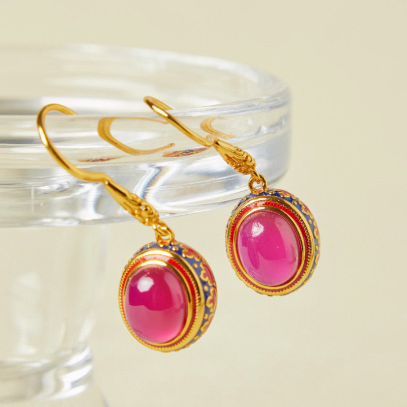 Boucles d'Oreilles Cornaline – Abondance, Argent Plaqué Or