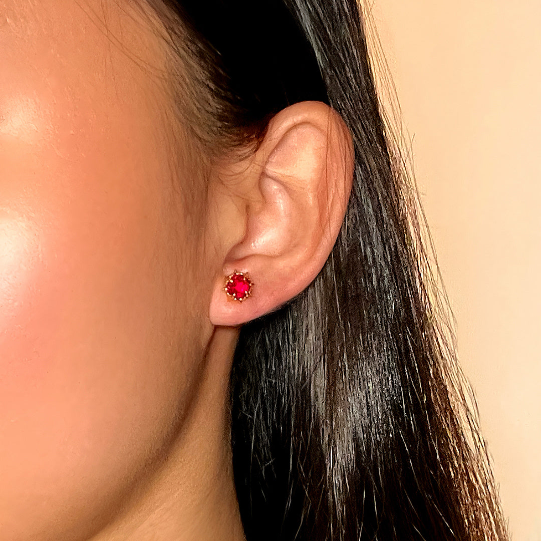 Carnelian Earrings – Fire Thorn, Gold Plated Silver