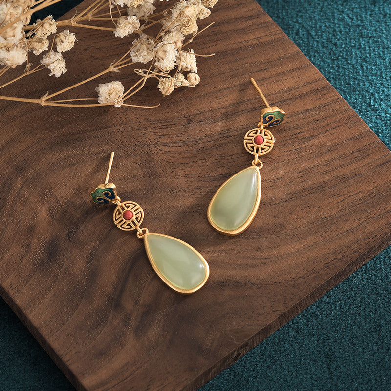 Boucles d'Oreilles Jade – Goutte de Paradis